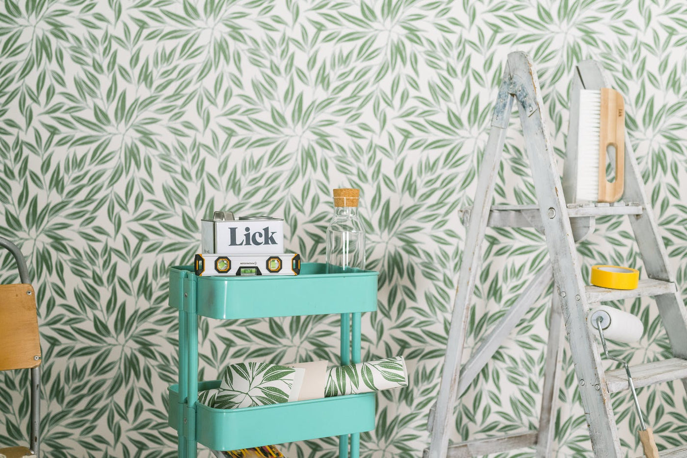 Botanical wallpaper and Lick paint