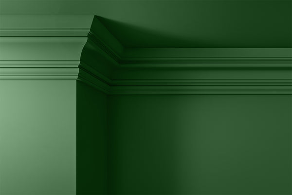 Walls, ceilings and coving painted in Lick Green 07