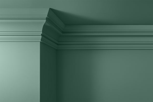 Walls, ceilings and coving painted in Lick Teal 05