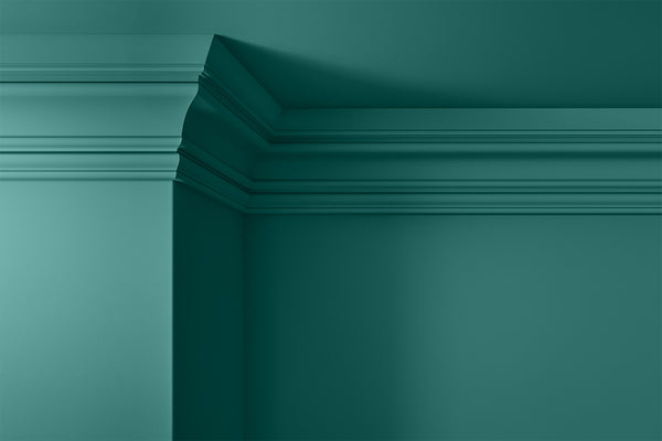 Walls, ceilings and coving painted in Lick Teal 06