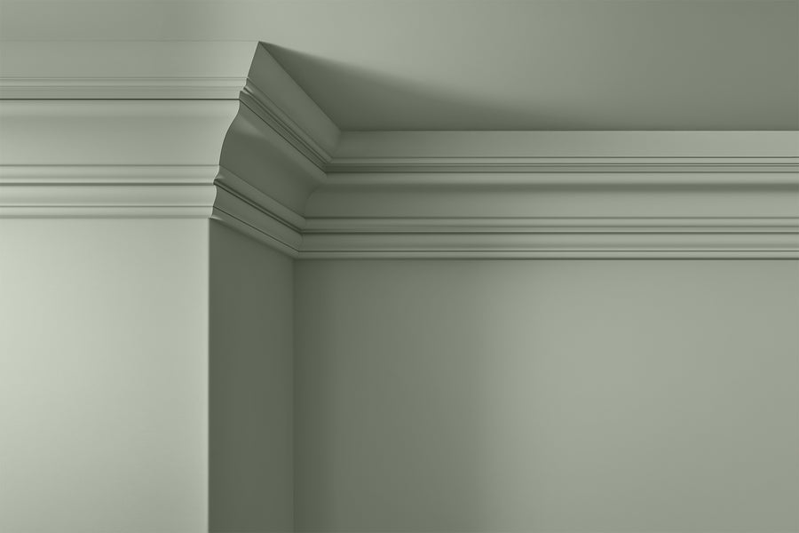 Walls, ceilings and coving painted in Lick Green 09